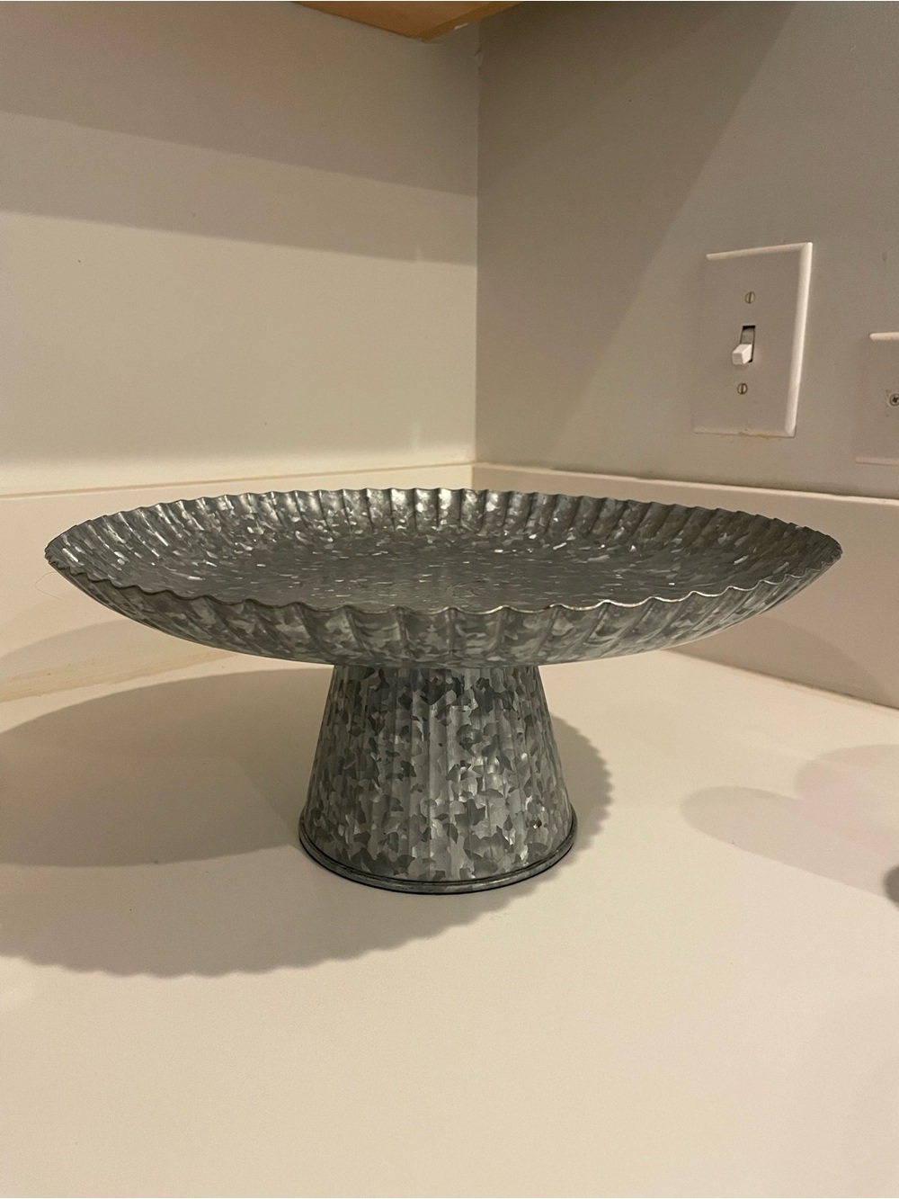 Pier 1 Galvanized Metal Pedestal Tray - Gray